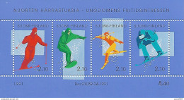 SUOMI FINLAND- FINLANDIA ,1991 SPORT -  FOGLIETTO, MNH - Unused Stamps