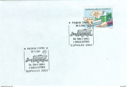 "DAL TRAM A CAVALLI A QUELLO ELETTRICO",ANNULLO POSTALE FIGURATO-2003-TIMBRO POSTE BOLOGNA - Tram