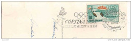 CORTINA / GIOCHI OLIMPICI INVERNALI  1956 / MISURINA PATTINAGGIO  / VIAGGIATA  1956 / COMM. GIOCHI OLIMPICI. - Eiskunstlauf