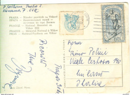 SPARTAKIADA 1960 - 60h - PRAGUE,NATIONAL MEMORIAL ON VITKOV HILL-3/5/1960 - MILANO (ITALIA) - Briefe U. Dokumente