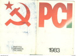 PARTITO COMUNISTA ITALIANO - TESSERA 1983 -  BOLOGNA - Sonstige & Ohne Zuordnung