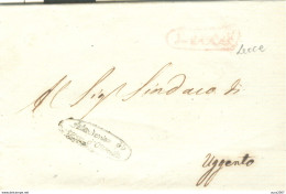 REGNO DUE SICILIE -INTENDENZA DI TERRA D'OTRANTO - LECCE,1852 - LETTERA CON TESTO,BARONE C. SOZI-CARAFA'- PER UGENTO,RR - Sicilië