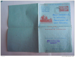 India Inde Aerogramme Postal Stationery 25th Anniv. Indépendance 85 P 1973 Calcutta To Osnabruck Germany - Aerogramme