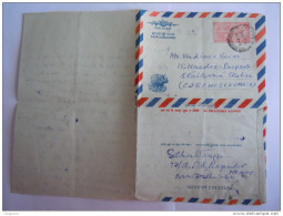 India Inde Aerogramme Postal Stationery Rhino 85 P 1971 New Delhi To Czechoslovakia - Aérogrammes