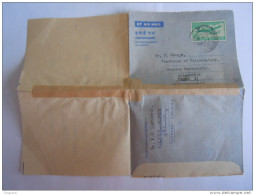 India Inde Aerogramme Postal Stationery  50 NP 1961 Lucknow To Czechoslovakia - Aérogrammes