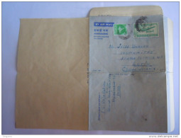 India Inde Aerogramme Postal Stationery  50 NP 196? Hyderabad To Czechoslovakia - Luchtpostbladen