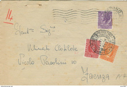 SIRACUSANA £.25,TARIFFA LETTERA, 1953,SU BUSTA USO FISCALE CON MARCHE DA BOLLO £.100+60,TIMBRO POSTE TORINO-FAENZA - Revenue Stamps