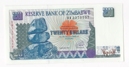 Zimbabwe 20 Dollars 1997, N° DW 3375557, Billet Neuf - UNC - Zimbabwe