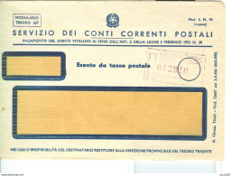 SERVIZIO CONTI CORRENTI POSTALI- DEBITO VITALIZIO -ESENTE DA TASSA POSTALE -RACCOMANDATA - BUSTA STORICA - - Poste