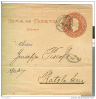 REPUBLICA ARGENTINA-1 CENTAVO- IMPRESOS -LA REVISTA POSTAL,1898- BUENOS AIRES-PRATOLA SERRA (AVELLINO),TONDORIQUADRATO - Storia Postale