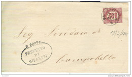 SRVIZIO DI STATO Cent.0,02,SU PLICO PREFETTURA DI GIRGENTI (AGRIGENTO),1875,PER CAMPOBELLO, - Servizi