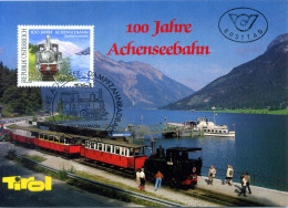 TEMATICA TRENI - TRAINS - Cartolina, 100 Jahre Achenseebahn Zahnradbahn - Trains