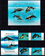 MDN-BK20-074-2  MINT ¤ GAMBIA 2009 KOMPL. SET ¤  SEA ANIMALS - WHALES & DOLPHINS - UNDERWATER WORLD - Dolphins