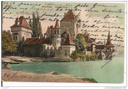 OBERHOFEN - Das Schloss , COLORI VIAGGIATA 1910, - Oberhofen Am Thunersee