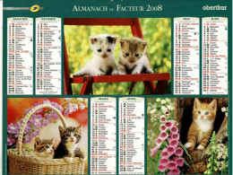 Calendrier Des Postes 2008 - Chiots, Fauteuil En Rotin, Chatons, Chaise, Panier, Fleurs - Grossformat : 2001-...