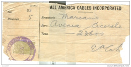 ALL AMERICA CABLES INCORPORATED, 1926, THESOURO  NACIONAL 600 - Telégrafo