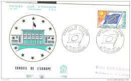 CONSEIL DE L'EUROPE, STRASBOURG 1971, FDC,   VIAGGIATA BOLOGNA, - 1971