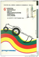 6° MOSTRA  NAZIONALE MECCANIZZAZIONE AGRICOLA COLLINARE, PERUGIA. 1975, CARTONCINO PUBBLICITARIO, PROGRAMMA - Tractors