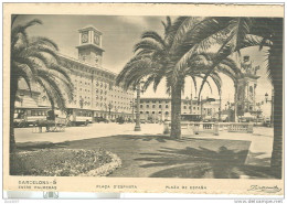 Barcelona - Plaza De Espana,B/N N/V, FORMATO PICCOLO 9 X 14, ANIMATA, - Barcelona