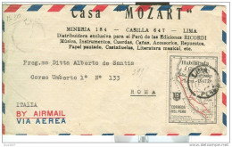 1° CONGRESSO  NAC. DE TURISMO,  LIMA 1947,  SU BUSTA PER ROMA, - Hotels- Horeca