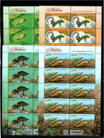 Moldova 2023 . Fauna. Reptiles And Amphibians. Frog. Lizard. Triton. Snake. 4 M/S Of 10 - Moldova