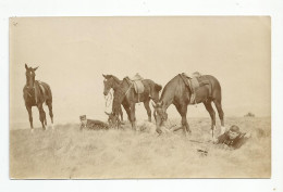 Photographie Militaires A Cheval Reconnaissance Guerre  Marne 1914 Photo 13x8 Cm Env - Krieg, Militär