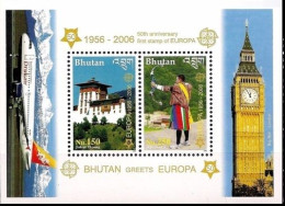 Bhutan 2006 Europa Dzong & Archery Sc 1422a High Value M/s MNH # 5344 - Tiro Con L'Arco