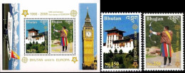 Bhutan 2006 Europa Dzong & Archery Sc 1421-22a High Value 2v+M/s MNH # 5971 - Archery