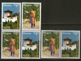 Bhutan 2006 Europa Dzong & Archery Sc 1421-22 High Value 2v 3 Diff Pair MNH # 250 - Tiro Con L'Arco