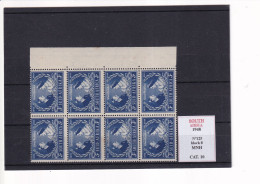 SOUTH AFRIKA 1948 N°125 BLOCCO DI 8 MNH - Ungebraucht