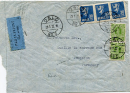 NORVEGE LETTRE PAR AVION DEPART OSLO 29-1-37 POUR LE PARAGUAY - Lettres & Documents