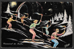 Québec - La Cité -  Carnaval - Ski Course Aux Flambeaux Lac Beauport - Uncirculated  Non Circuler - Par Rolland Drouin - Québec - La Cité