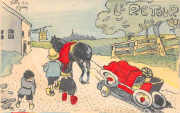 Illustrateur   Villy Green       Le Retour. Voiture Accidentée Tractée Par Un Cheval       (voir Scan) - Sonstige & Ohne Zuordnung