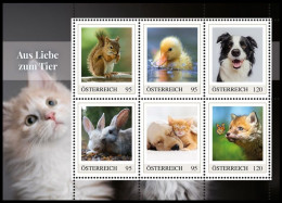 Autriche** - Carnet/Boekje + 10 CP/PK - Pour L'amour Des Animaux / Uit Liefde Voor Dieren / Aus Liebe Zum Tier - Konijnen