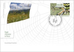 FDC 1638-1651 Poland Protected Spiders 2013 - Araignées