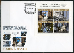 Guinea Bissau 2020, Against Covid, Monument, 4val In BF In FDC - Erste Hilfe