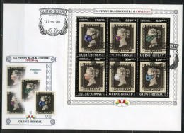 Guinea Bissau 2020, Against Covid, Penny Black, 6val In BF In FDC - Erste Hilfe