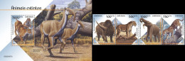 Guinea Bissau 2020, Animals Extinct, Elephants, Wild Cat, Rhino, 4val In BF +BF - Neushoorn