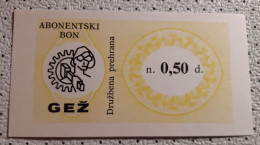 Ironwork Jesenice 0,50 Dinara Food Coupon Bon Voucher Slovenia Ex Yugoslavia UNC - Eslovenia