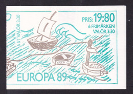 1989 Svezia Sweden EUROPA CEPT EUROPE Libretto MNH** Giochi Infantili, Childish Games Booklet - 1989