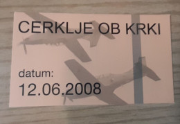 Aiport Cerklje Ob Krki Food Coupon Bon Voucher Slovenia 2008 UNC - Slovenia