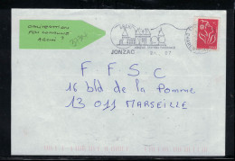 YT 3734 SSL/FR JONZAC 2/3/07  OBLITERATION CURIEUSE (archi) Dans La Flamme ...... - Covers & Documents