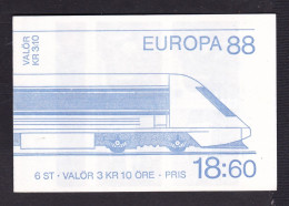 1988 Svezia Sweden EUROPA CEPT EUROPE Libretto MNH** Trasporti E Comunicazioni, Transport And Communications Booklet - 1988