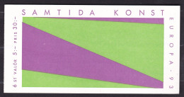 1993 Svezia Sweden EUROPA CEPT EUROPE Libretto MNH** Arte Contemporanea, Contemporary Art Booklet - 1993