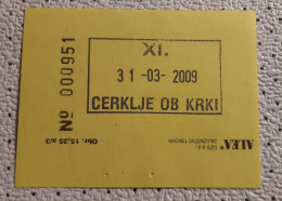 Aiport Cerklje Ob Krki Food Coupon Bon Voucher Slovenia 2009 UNC With Pinhole - Slovénie