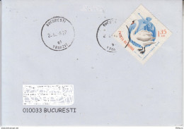 ROMANIA : BIRDS SWAN On Cover Circulated In ROMANIA #419444296 - Registered Shipping! - Briefe U. Dokumente