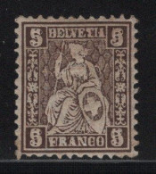 Suisse - Helvetia Assise - Double Impression Dont Une Renversee - N°50a (fils De Soie) * Neuf Avec Trace De Charniere - Ungebraucht