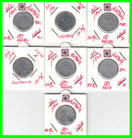 GERMANY - ALEMANIA DEUTFCHES REICH SERIE DE 7 MONEDAS DE 0.50 REICHSPFENNIG AÑO 1941 – KM 96 ( SERIE COMPLETA 7 CECAS ) - 50 Reichspfennig