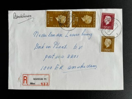 NETHERLANDS 1979 REGISTERED LETTER MAKKUM (FR) TO AMSTERDAM 02-07-1979 NEDERLAND AANGETEKEND - Briefe U. Dokumente