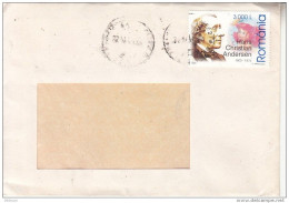 ROMANIA 1 Stamp On Circulated Cover Danish Writer HANS CHRISTIAN ANDERSEN - Registered Shipping! - Storia Postale